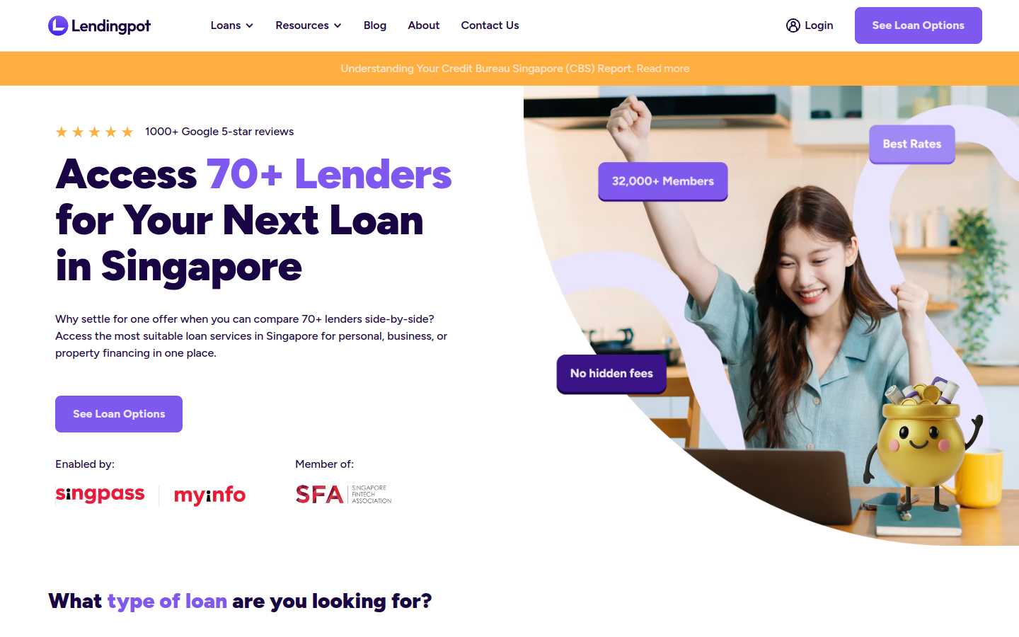Lendingpot homepage: compare 70+ lenders in Singapore