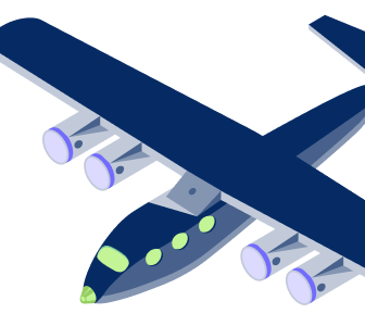 Illustration of a professional man standing beside a private jet for private aircraft insurance