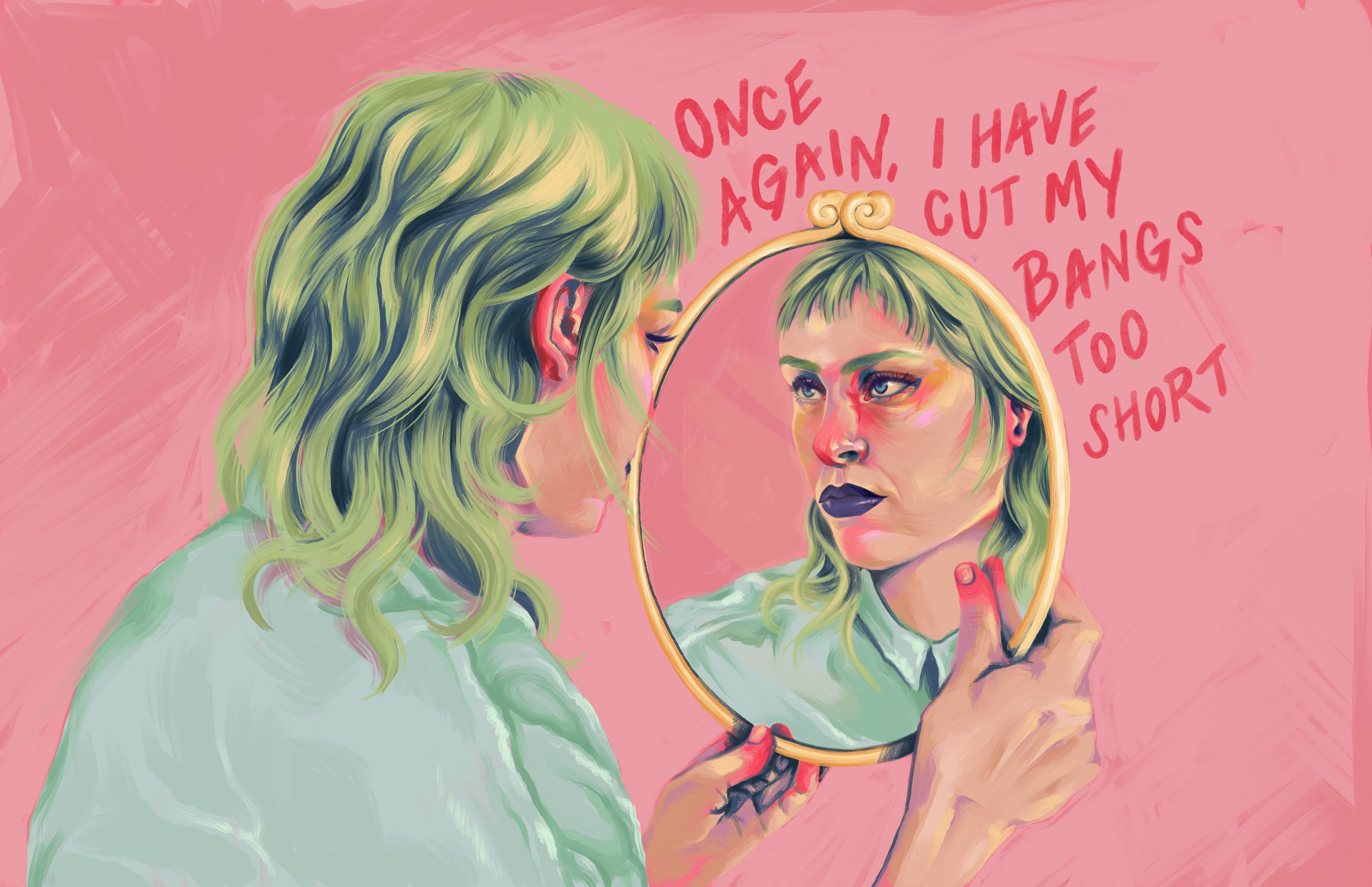 Once again, I have cut my bangs too short. 