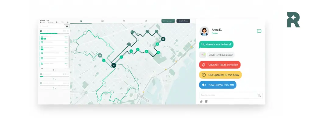 ChatGPT cannot solve route optimization problems because it is designed for language tasks, not complex calculations. In logistics, its value lies in facilitating communication and understanding business needs. Routal combines the best of both worlds: optimization engines for planning and LLMs for understanding the customer.