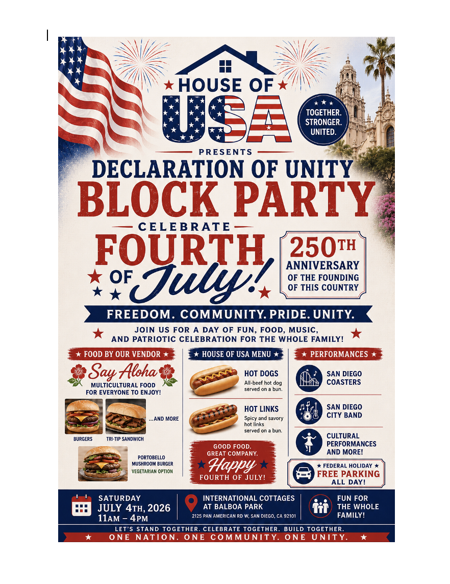 4th of July / 250th Anniveersary Lawn Program - Declaration of Unity