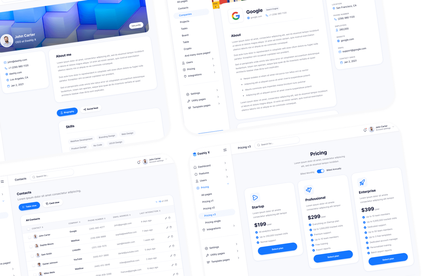Over 100 Sections - Dashly X Webflow Template