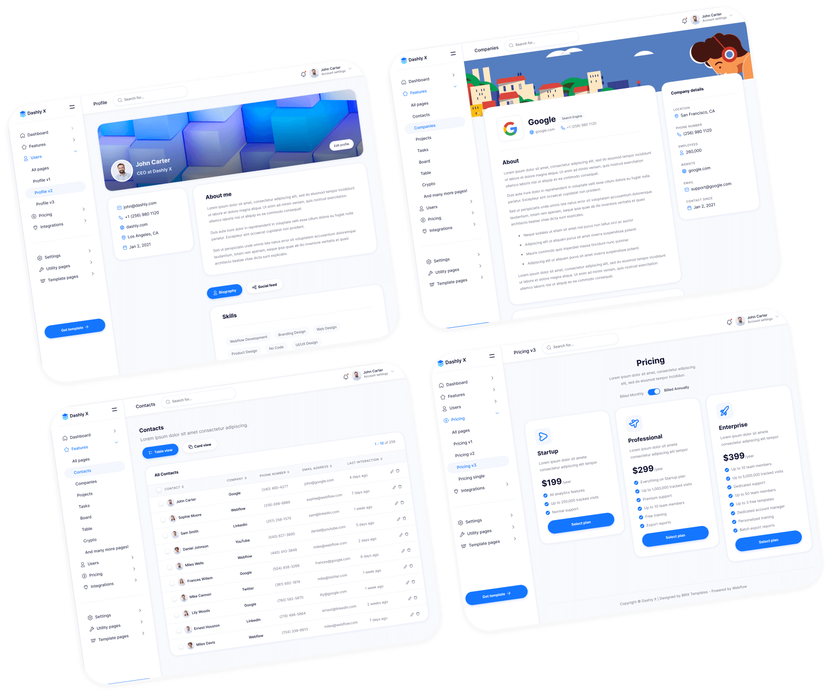Over 100 Sections - Dashly X Webflow Template