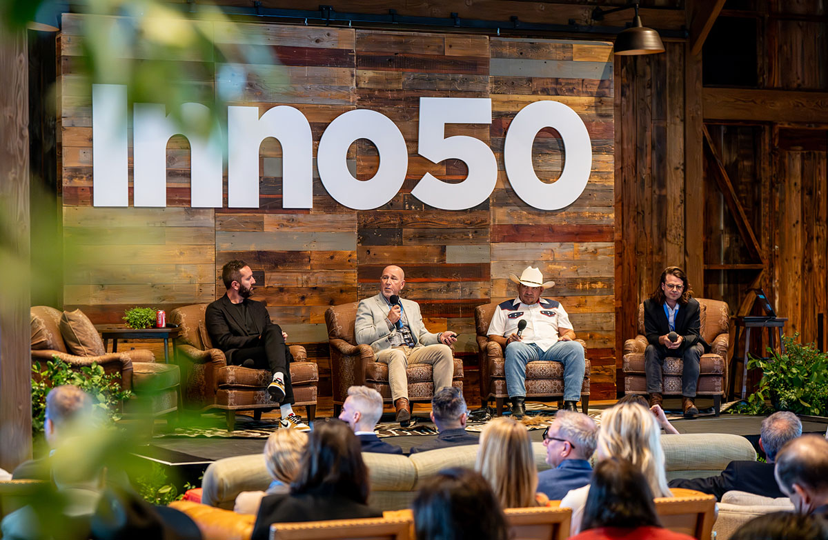 Industry tech panel with Phil Worland CPO of Cecilian Partners onstage at Innovative 50