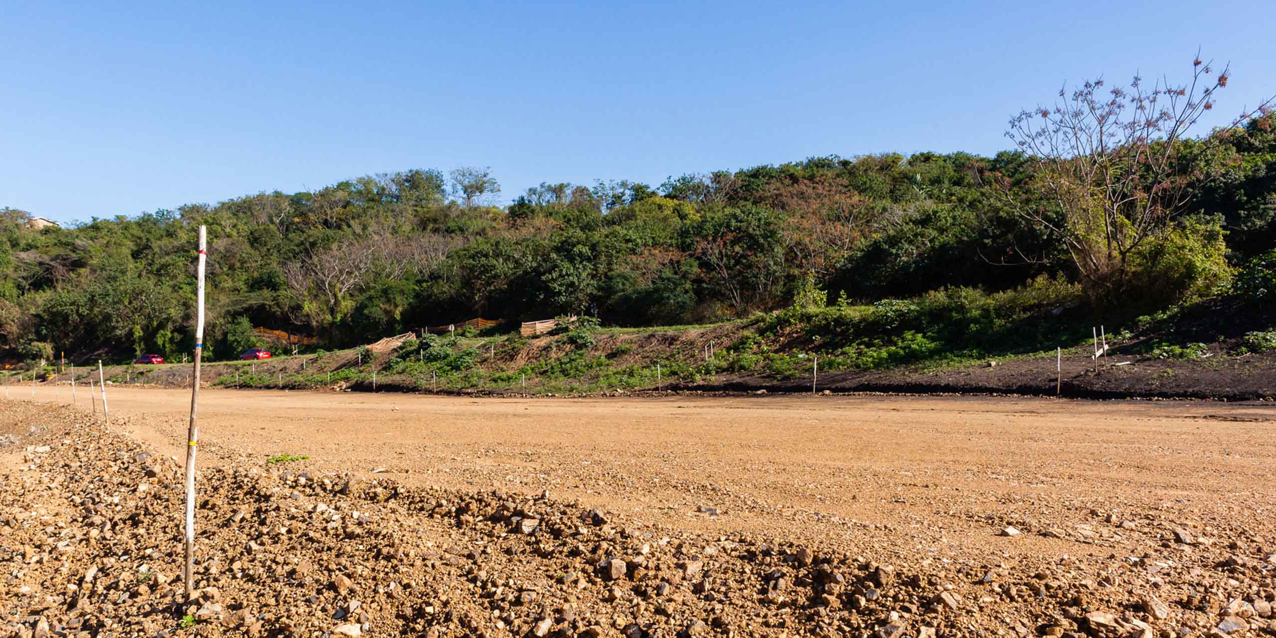 Graded land on a construction site