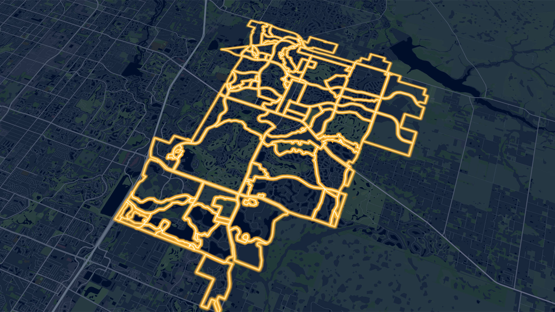 Highlighted area map of master planned community