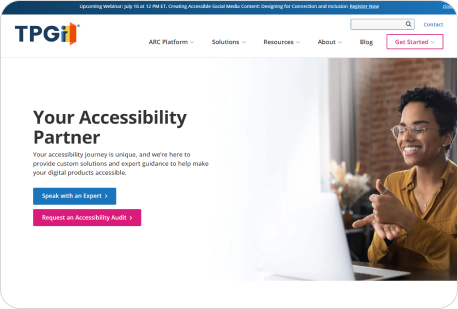 TPGi's website home page