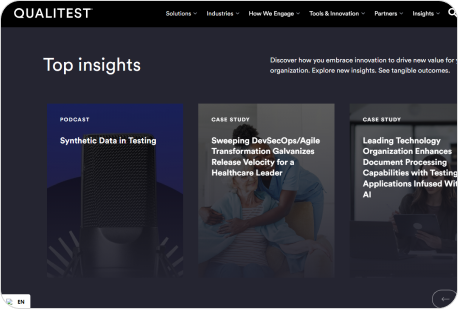 Qualitest website home page