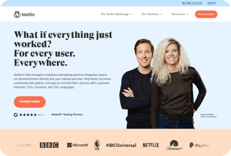 Testlio website home page
