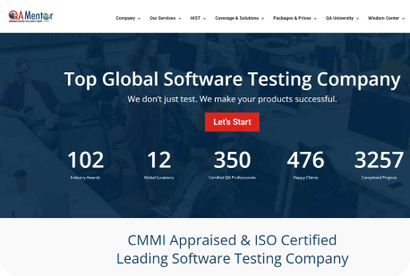 QA Mentor website home page