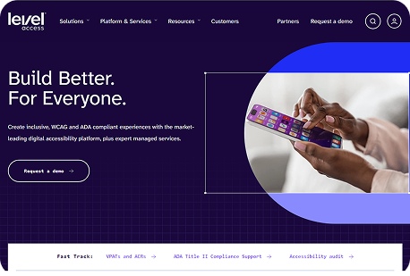 LevelAccess's website home page