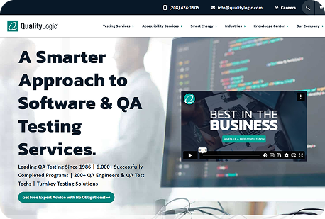 QualityLogic's website home page
