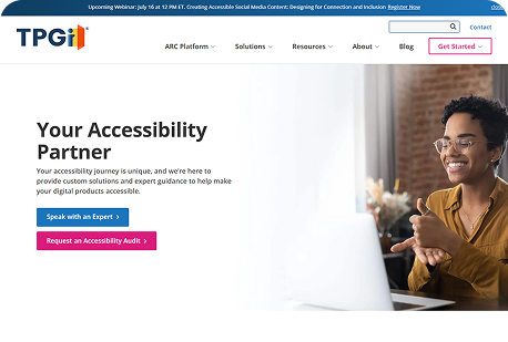 TPGi's website home page