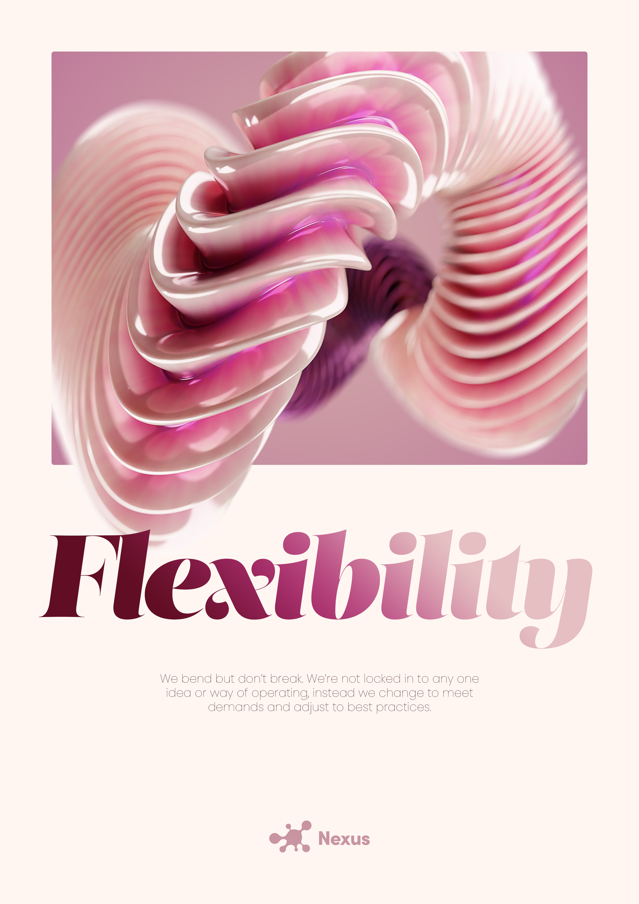 Personal values poster, created while working on values for a client and wanting to explore a different style.