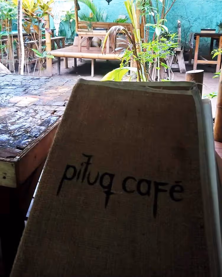 Pituq Cafe vegatarian menu on Gili Trawangan