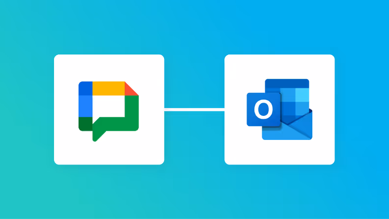 Google ChatとOutlookの連携イメージ