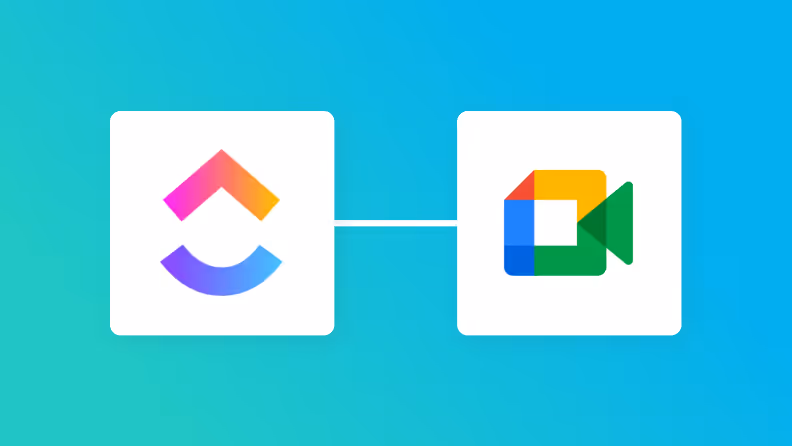 ClickUpとGoogle Meetの連携イメージ