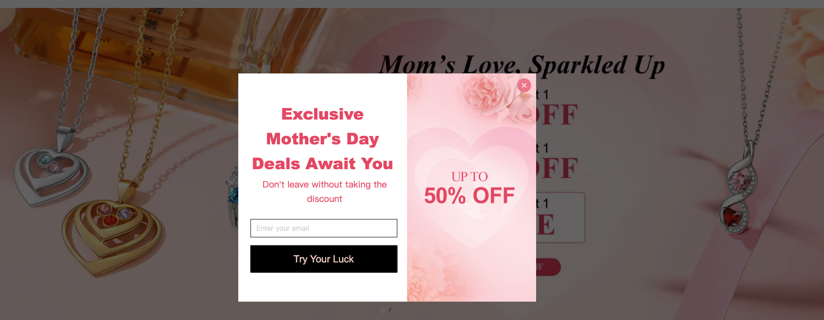 一个充满母亲节氛围的折扣tan弹窗