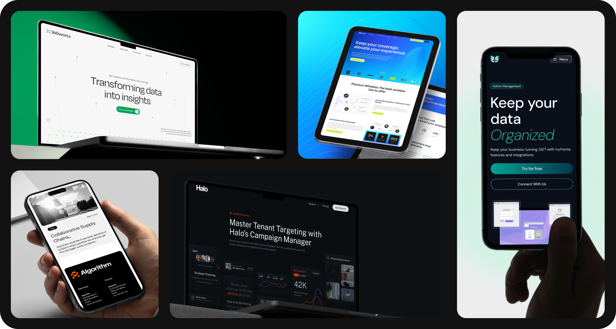 Website design and Webflow development projects by Made Tight