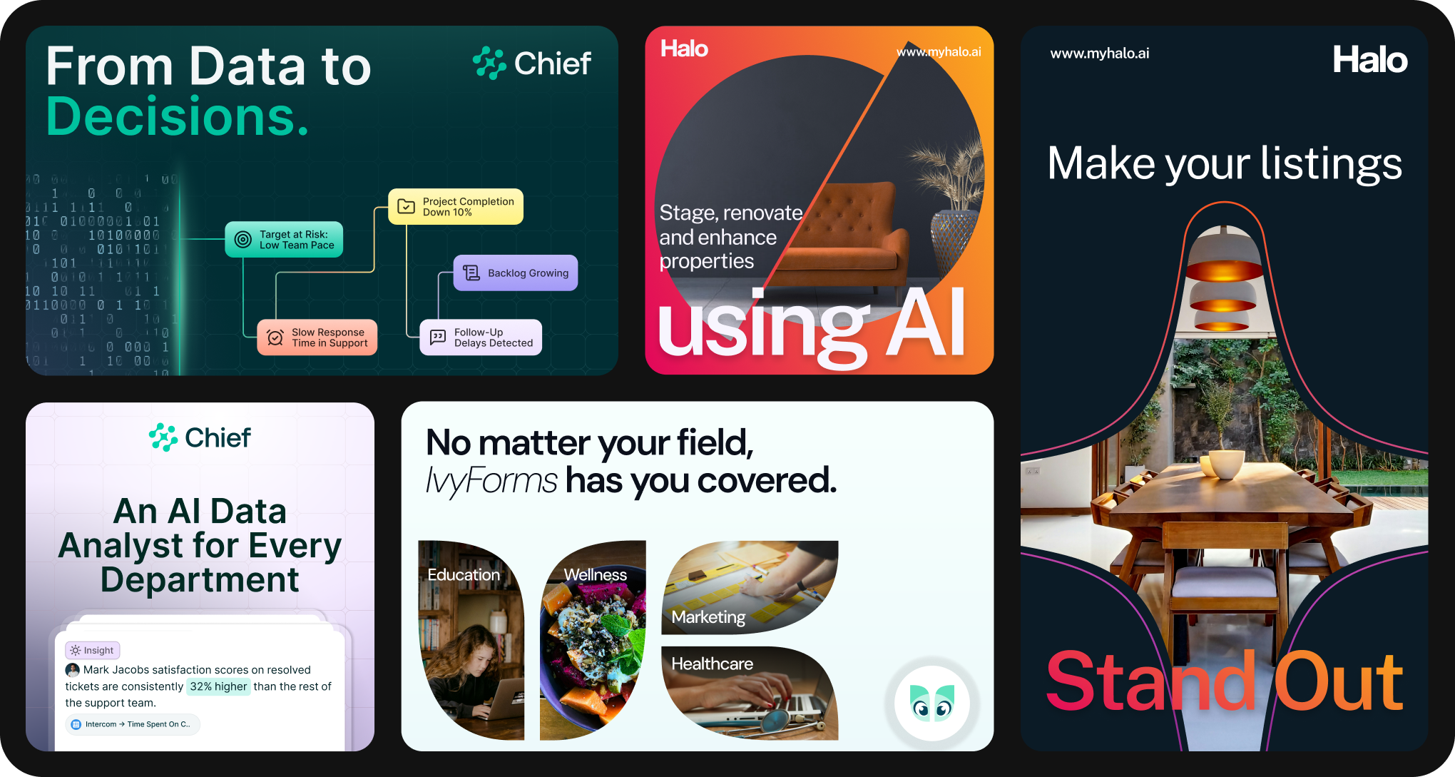 Social media posts and marketing design examples by Made Tight