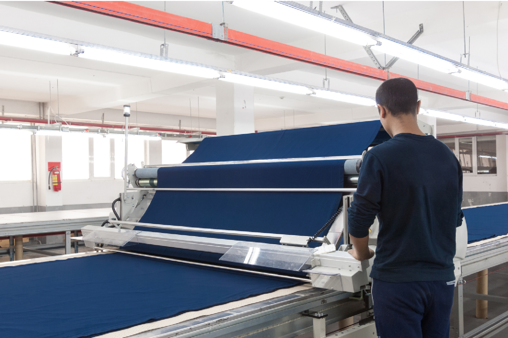 Tissue roll in a manufacturing factory