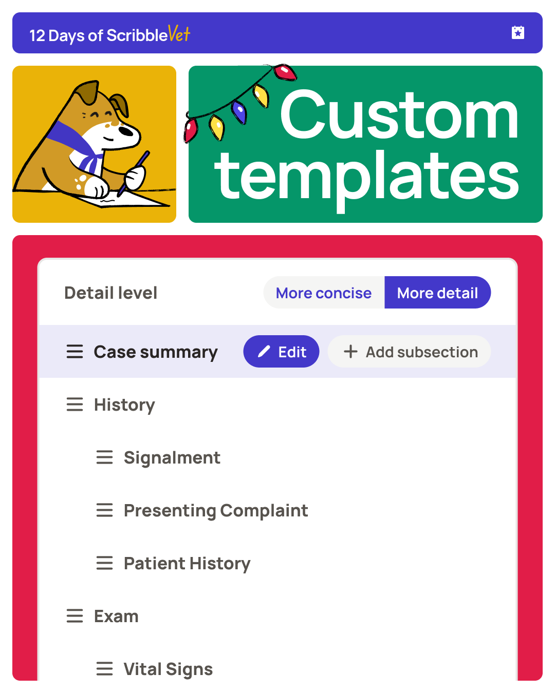 Customizable templates