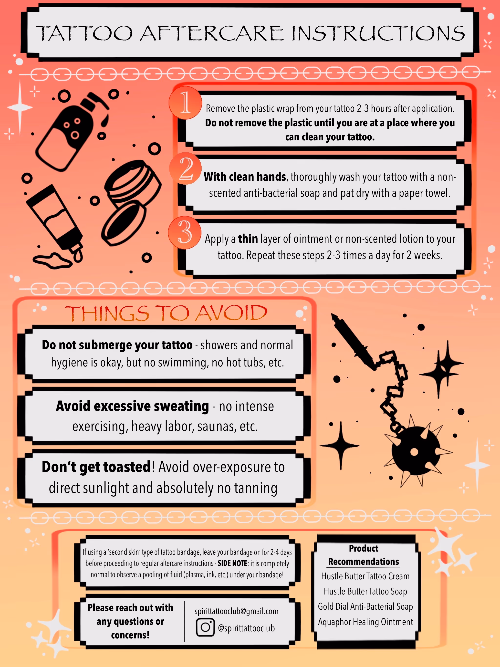 Tattoo Aftercare Instructions