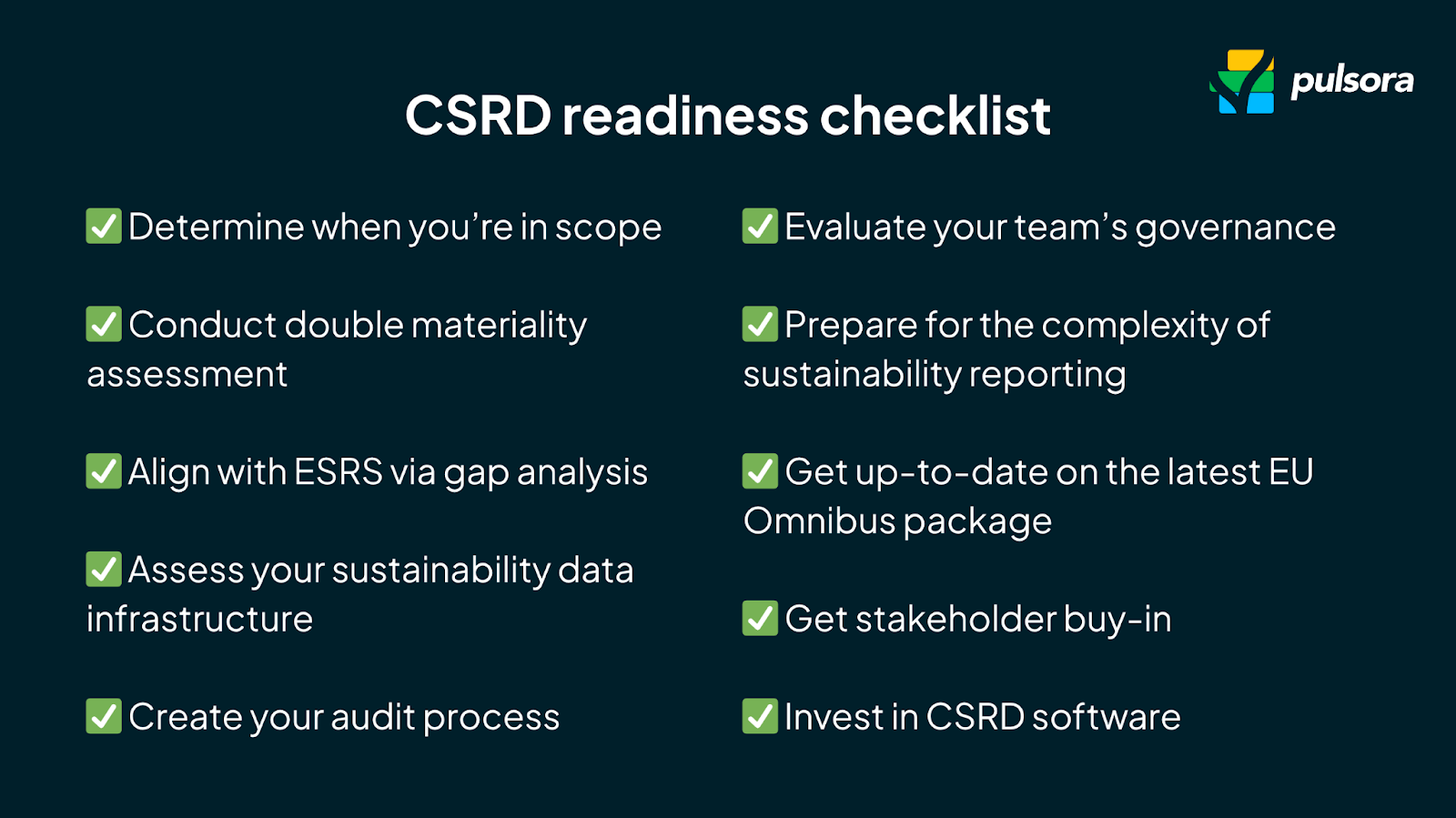 Checklist to determine CSRD readiness and reporting scope