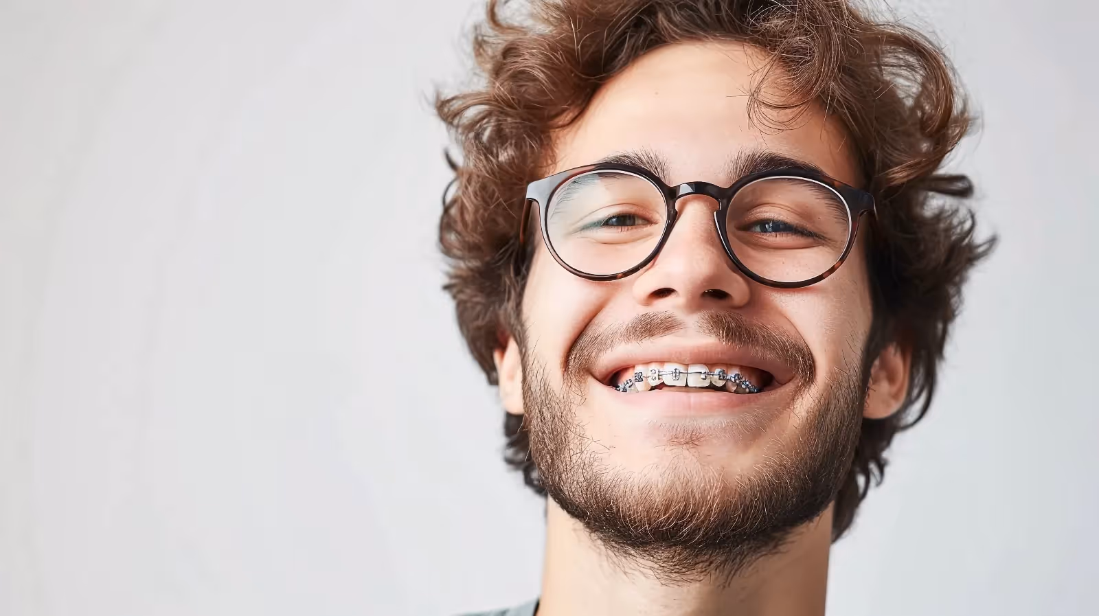 smiling adult man sitting in dentist chair