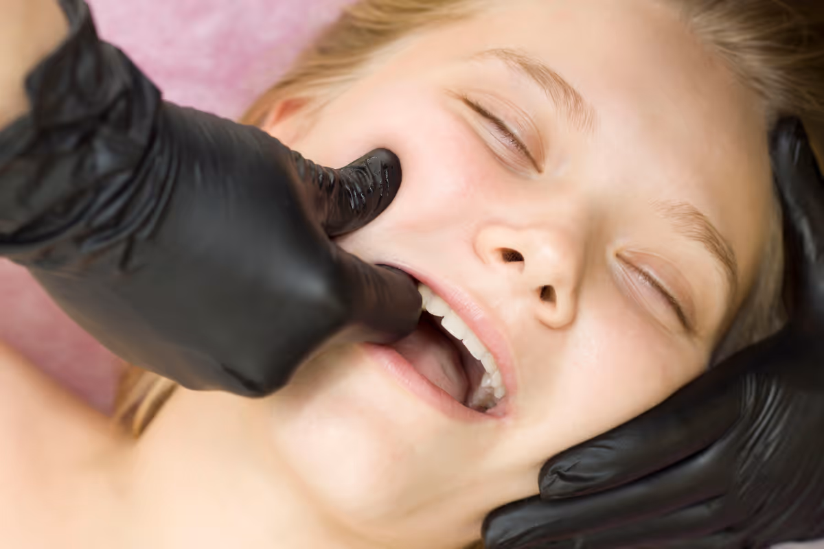 Intraoral, buccal facial massage