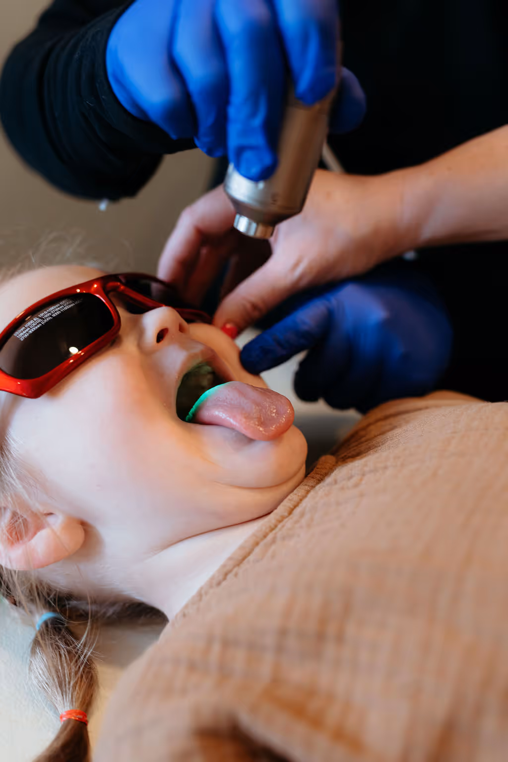 kiddo in dental chair