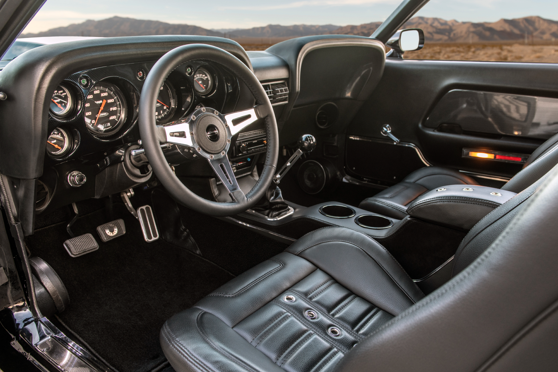 The 1969 Boss 429 Shelby Mustang with a manual transmission by Classic Recreations.