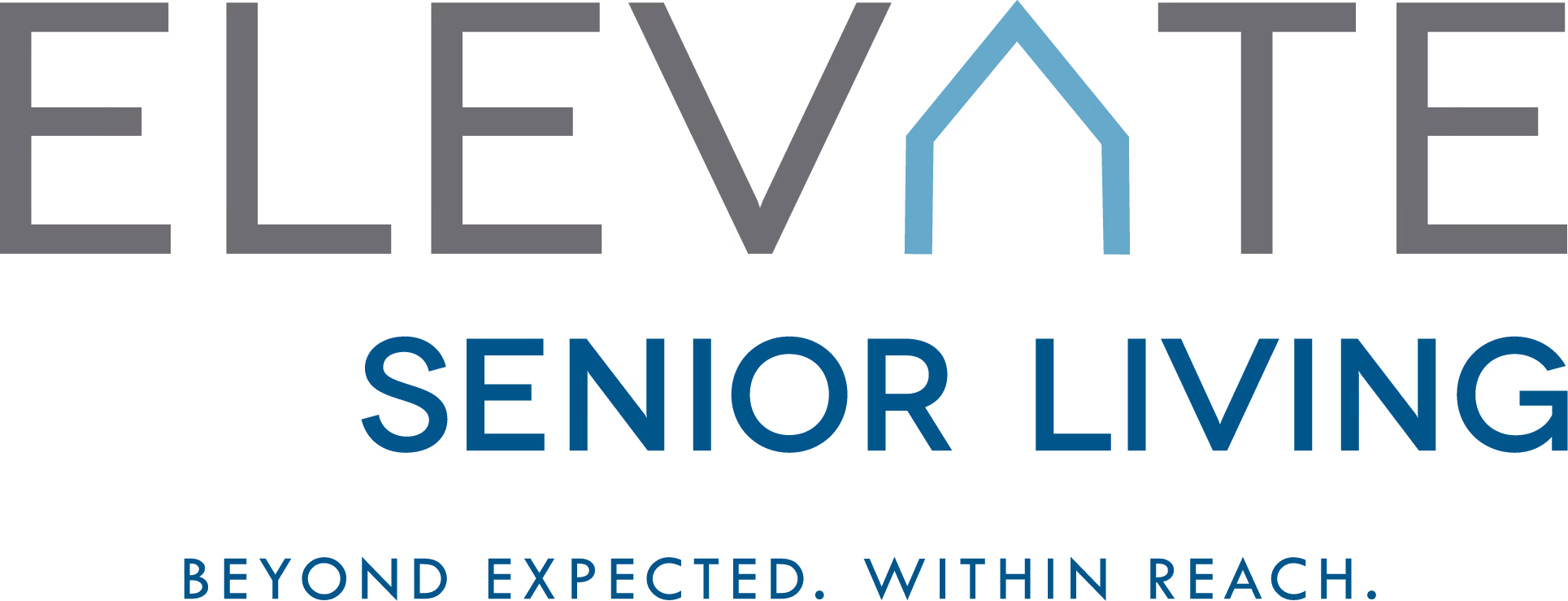 Elevate Senior Living logo with the tagline 'Beyond expected. Within reach.'