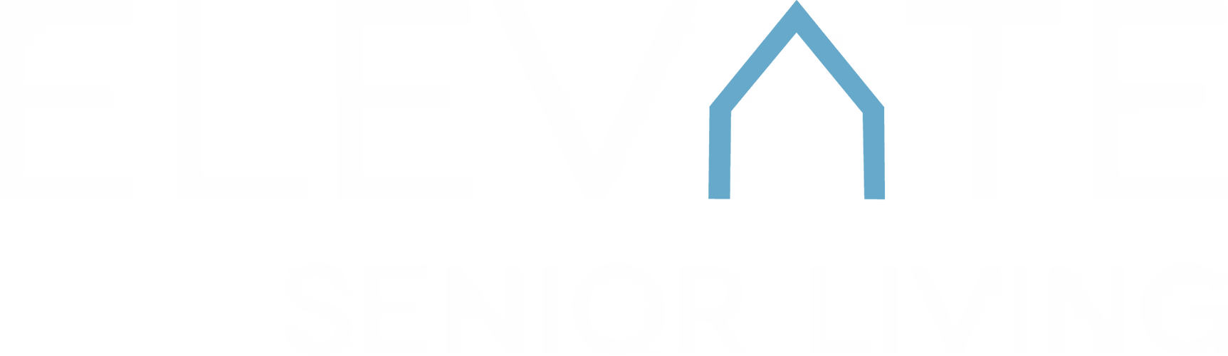 Blue mountain-shaped icon above the word Elevate in white text on a transparent background.