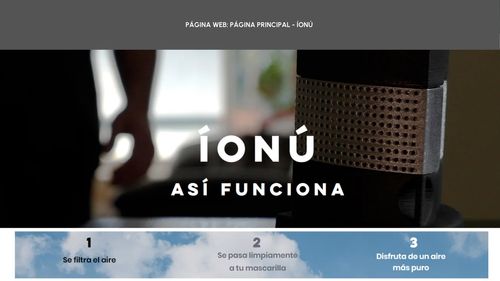 Screenshot de la página web de ÍONÚ