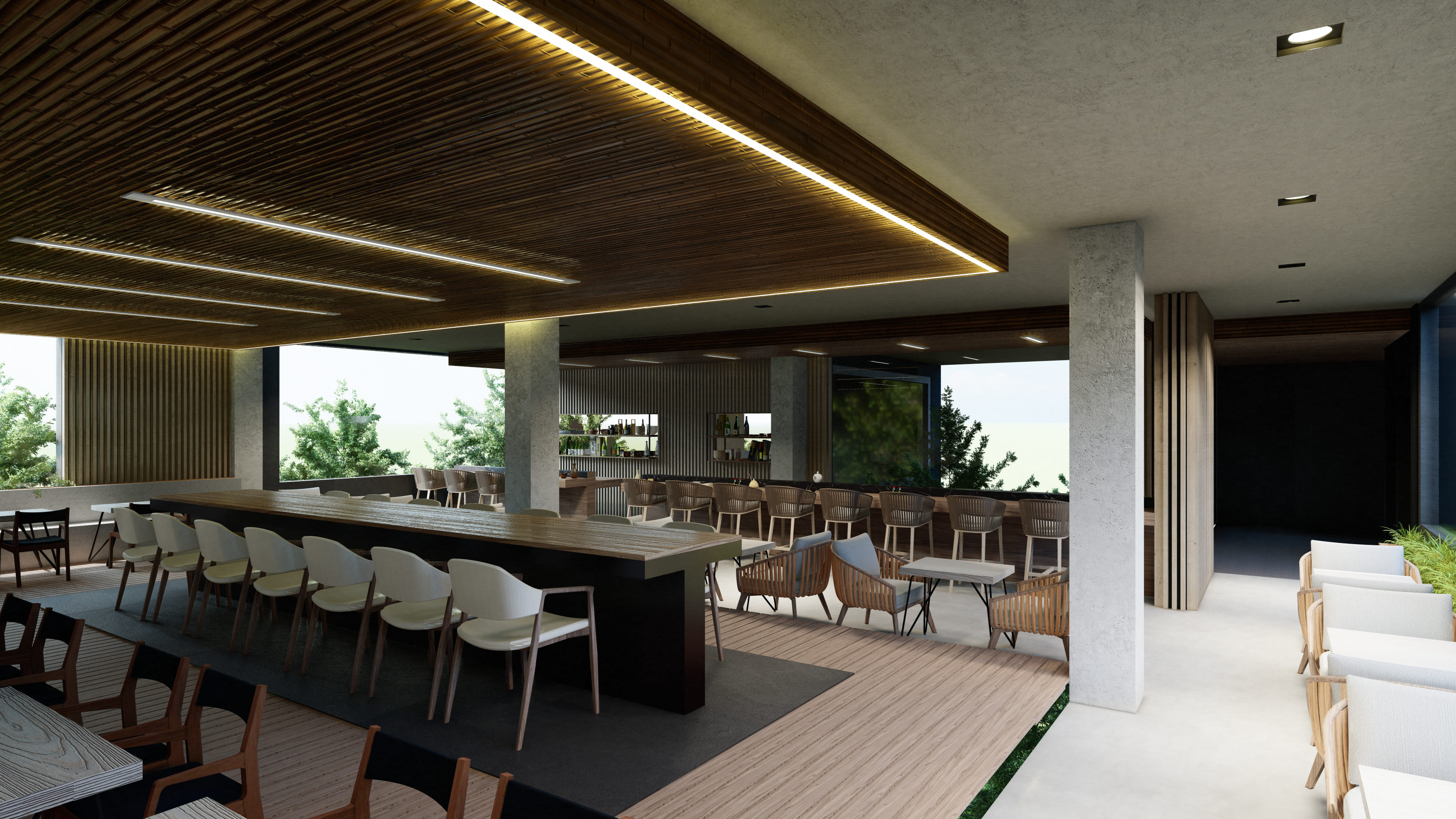 UKIYO - Render realista del restaurante 