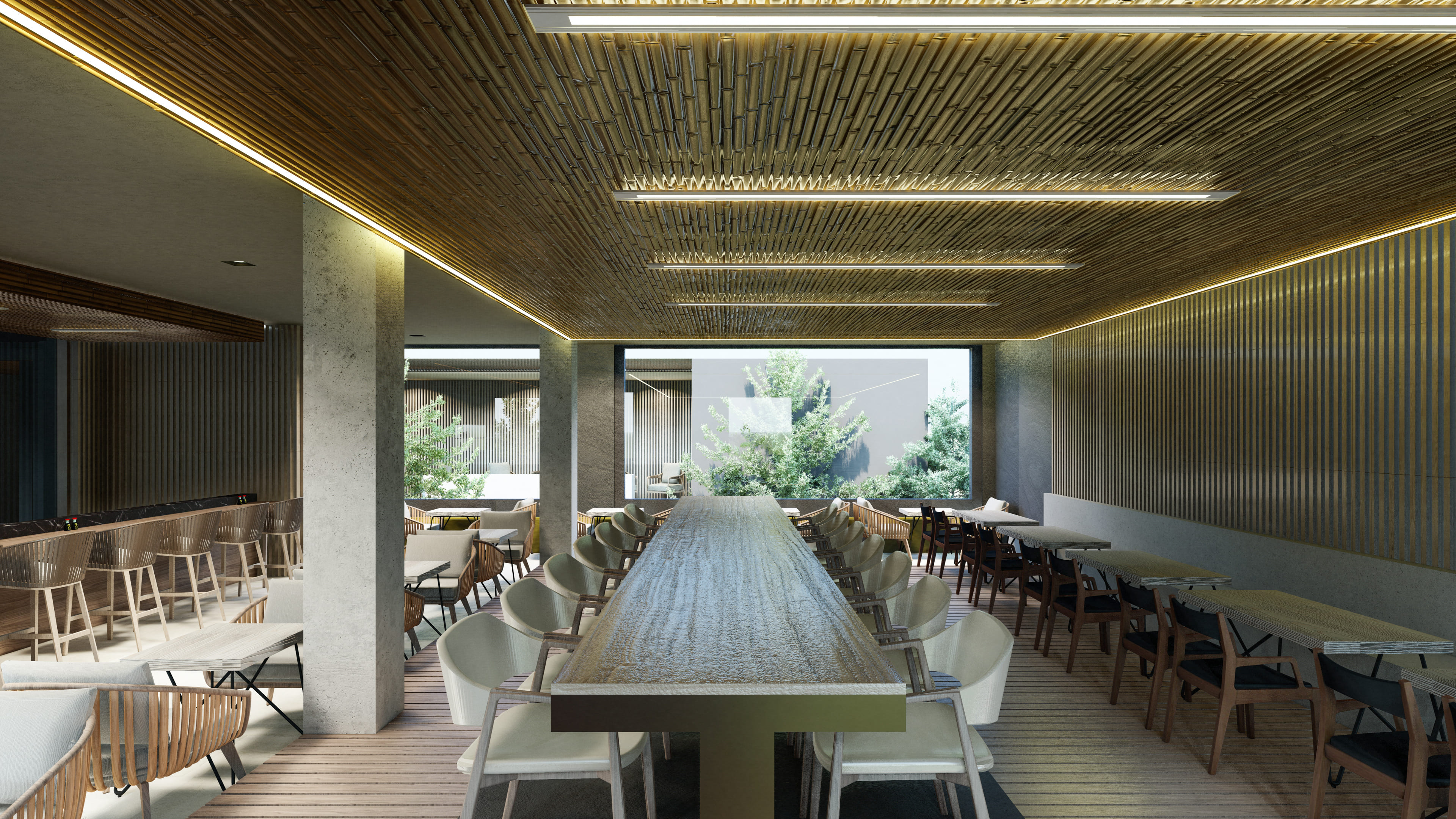 UKIYO - Render realista del restaurante 