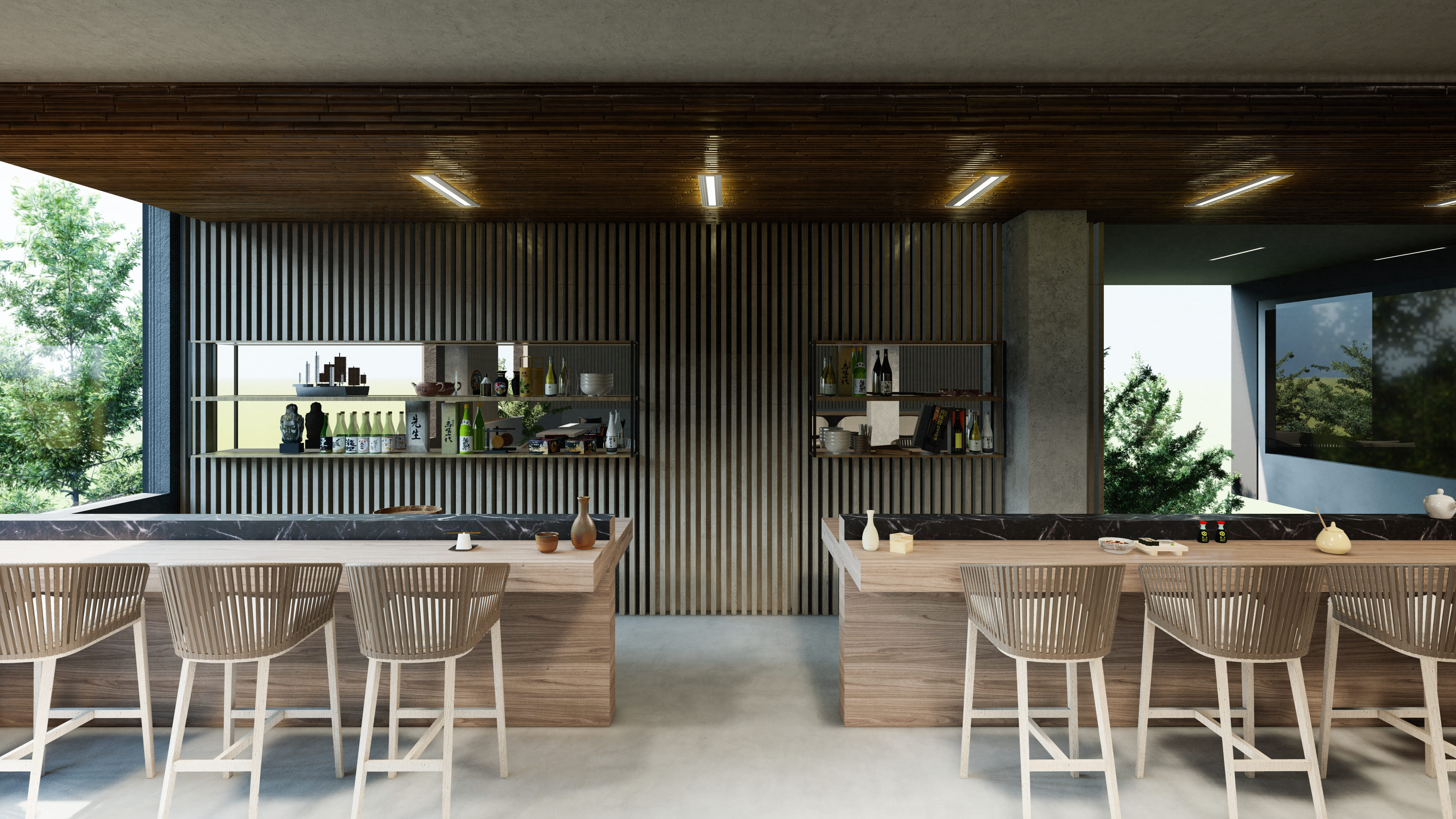 UKIYO - Render realista del restaurante 