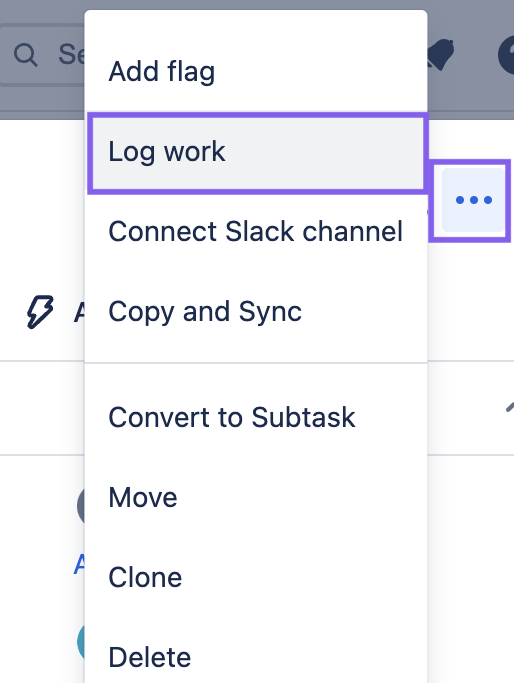 Log Work on Jira Work Item Screenshot