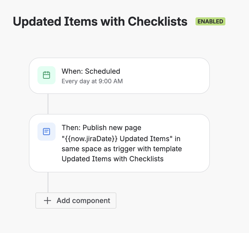 Screenshot of Confluence Automation Rule