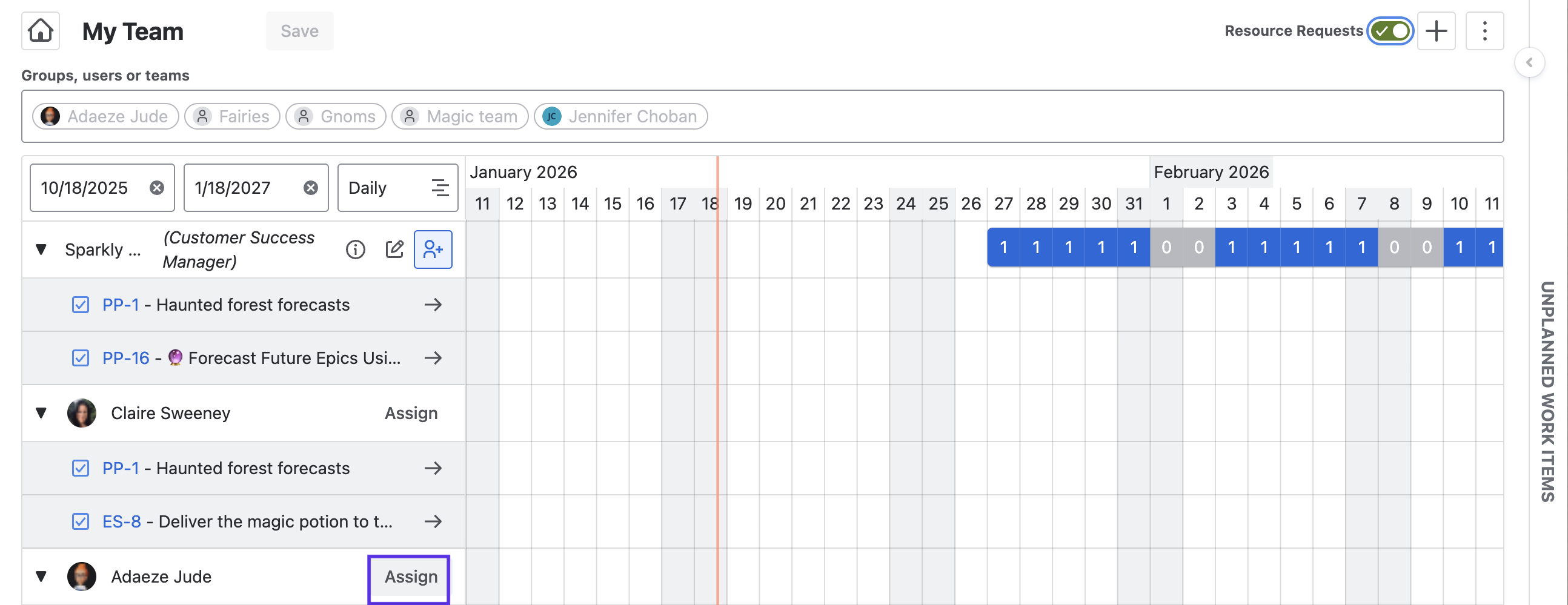 Screenshot: Confirm a Resource Request in Portfolio by HeroCoders