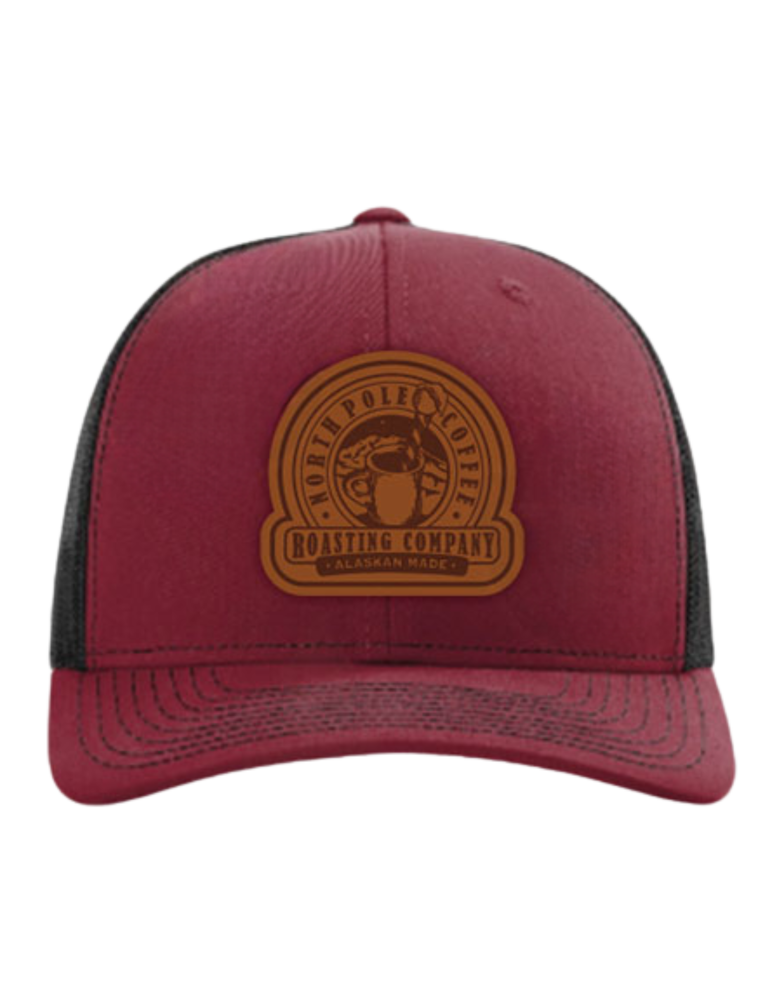 North Pole Coffee Leather Patch Trucker Hat