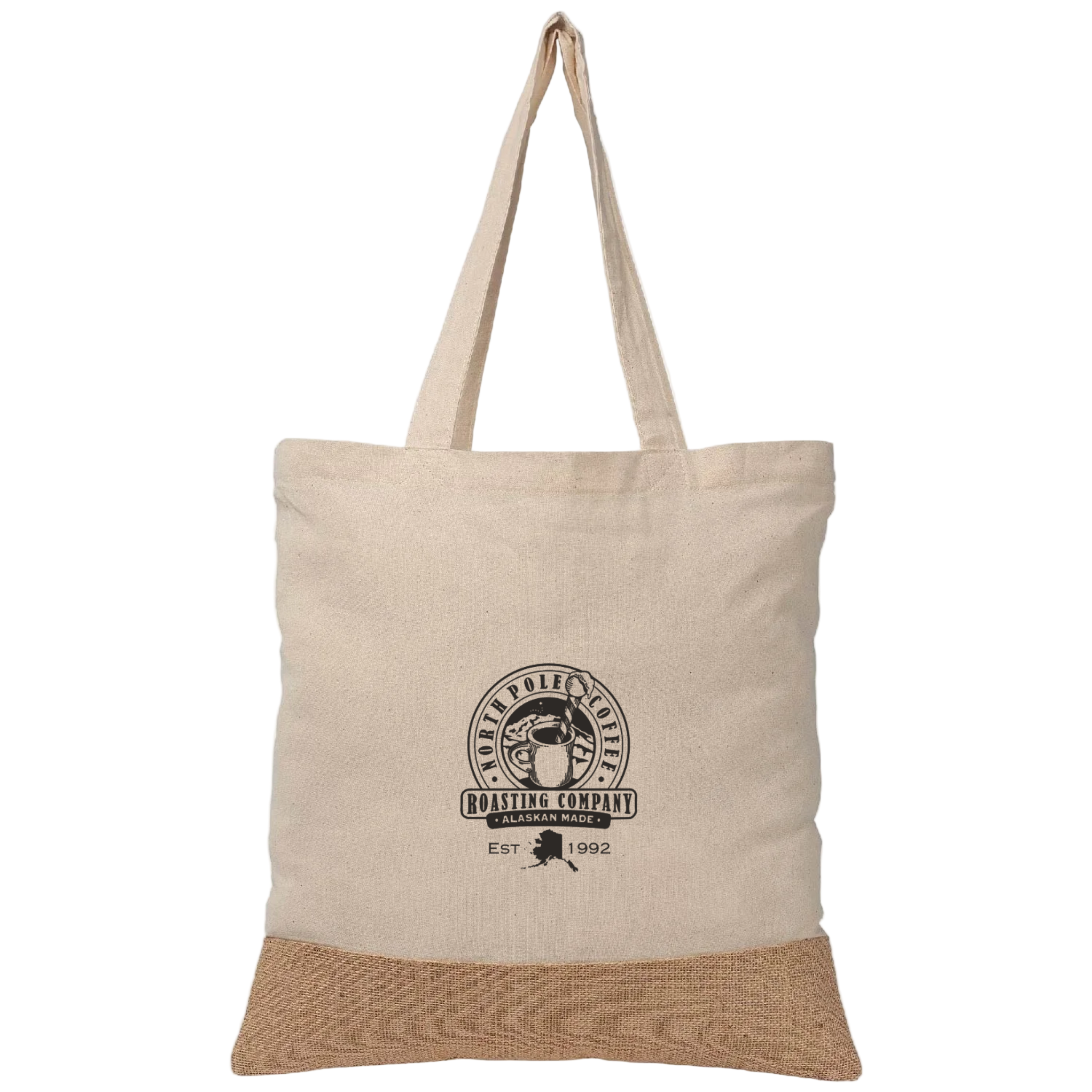 North Pole Coffee Canvas & Burlap Tote Bag