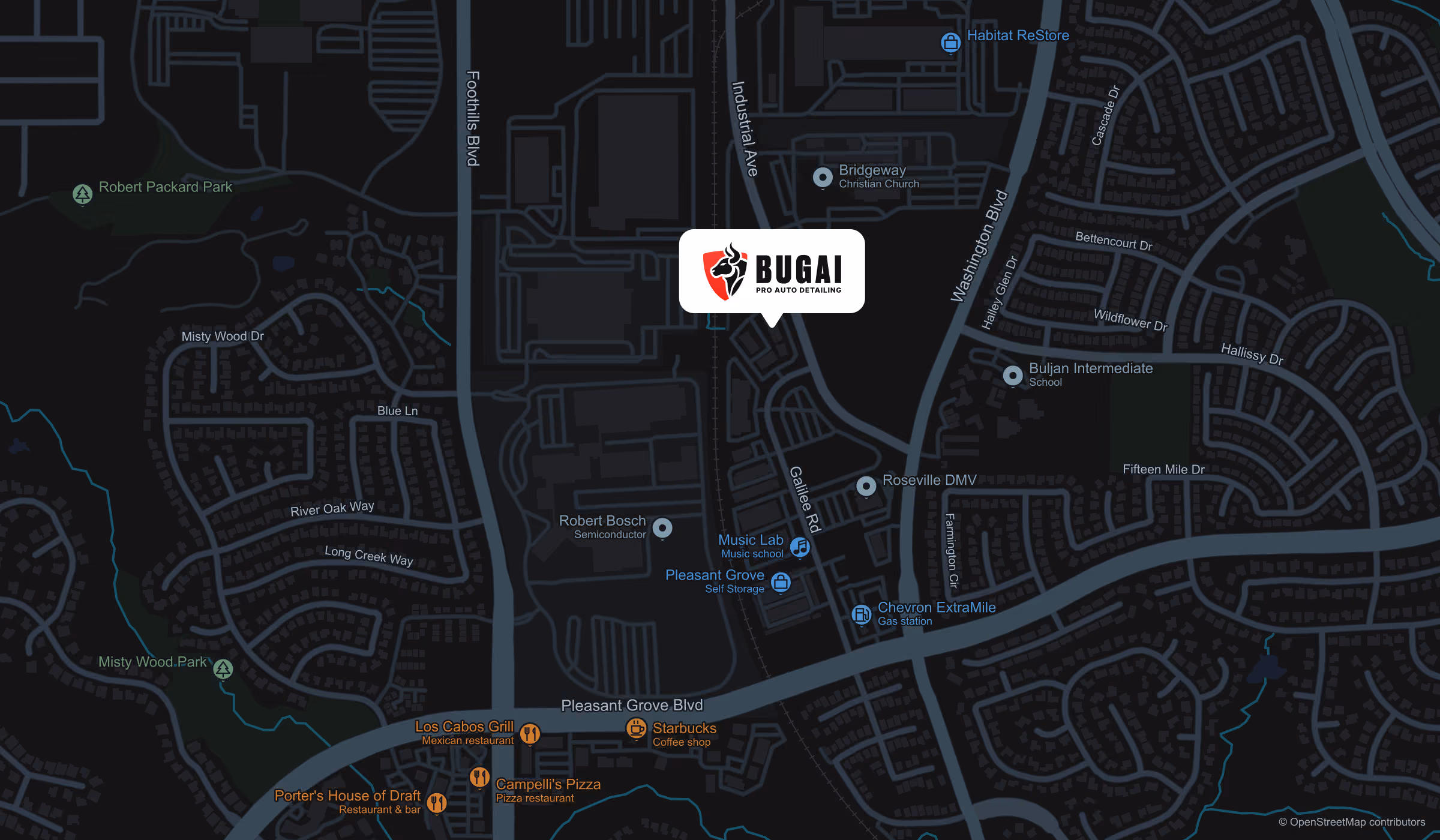 Map showing the location of Bugai Pro Auto Detailing