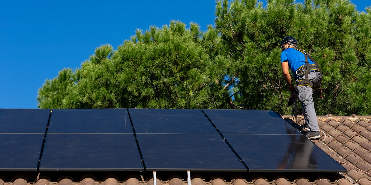 Photovoltaikanlage auf einem Wohnhaus zur Nutzung der geeigneten Dachfläche