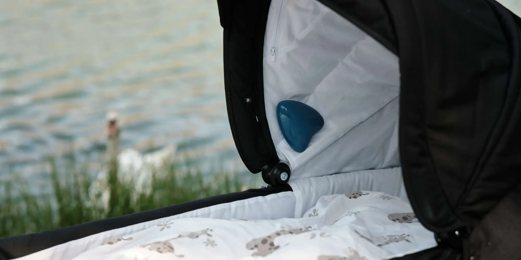 Blue ADA Baby Monitor on a bedside table