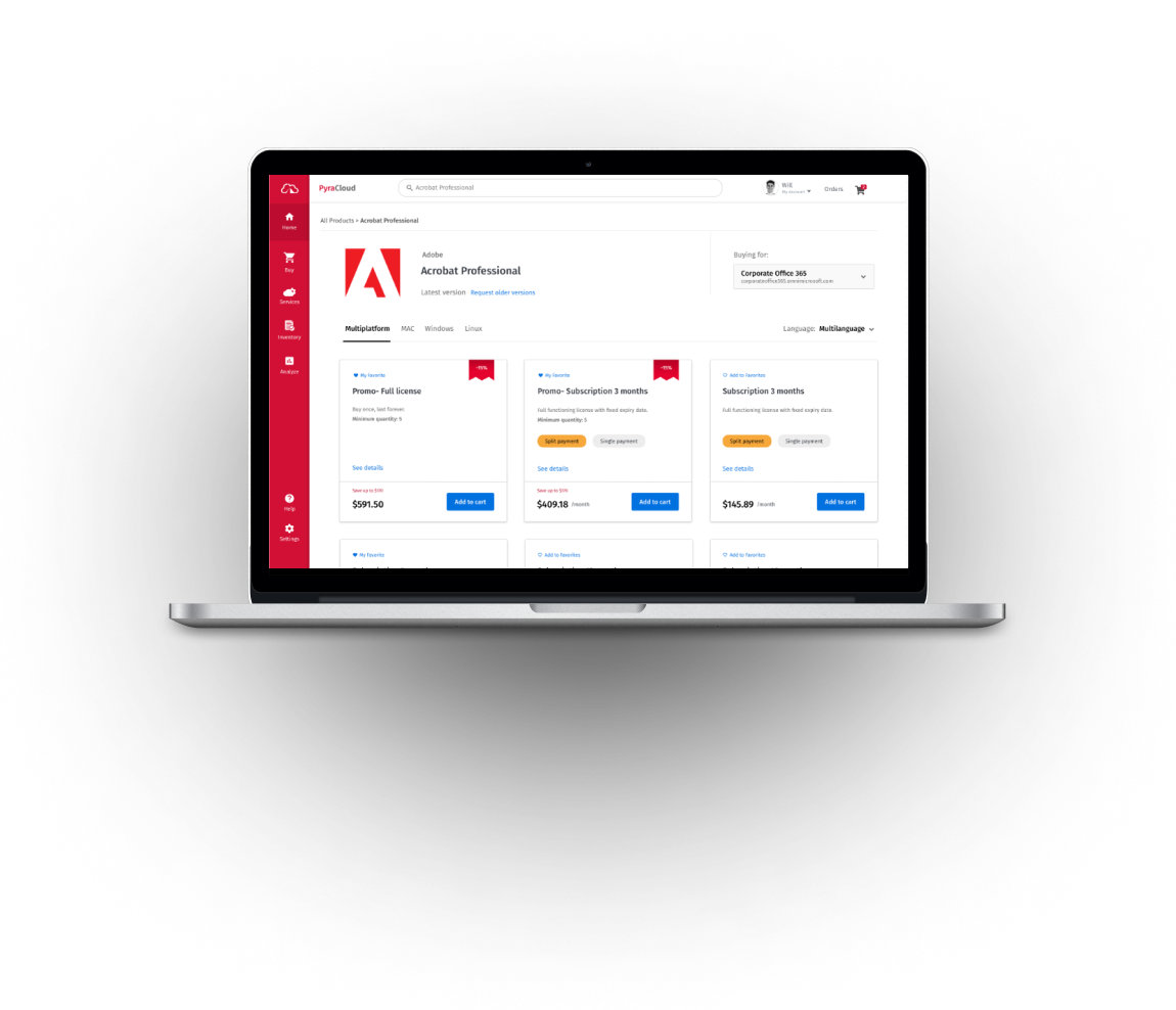 Screenshot from the latest design of One Workplace