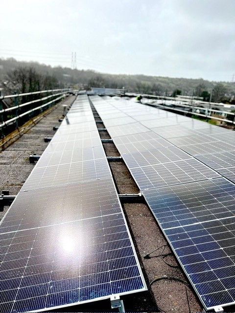solar panels on roof