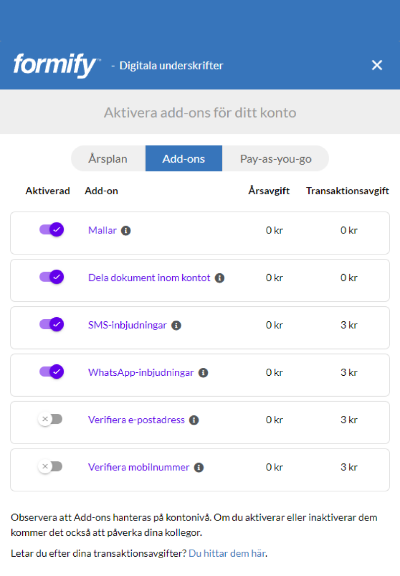 A screenshot of a formify account.