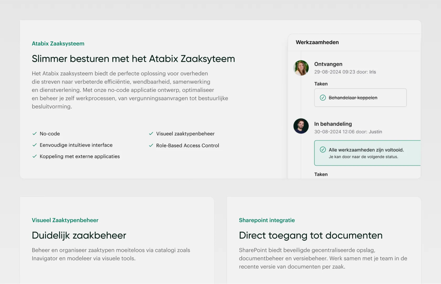 Schermafbeelding van de website